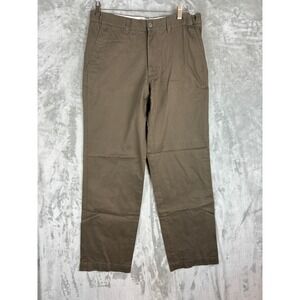 M&S Collection Mens Regular Fit Chino Trousers Dark Brown 32x31 T17 6366B